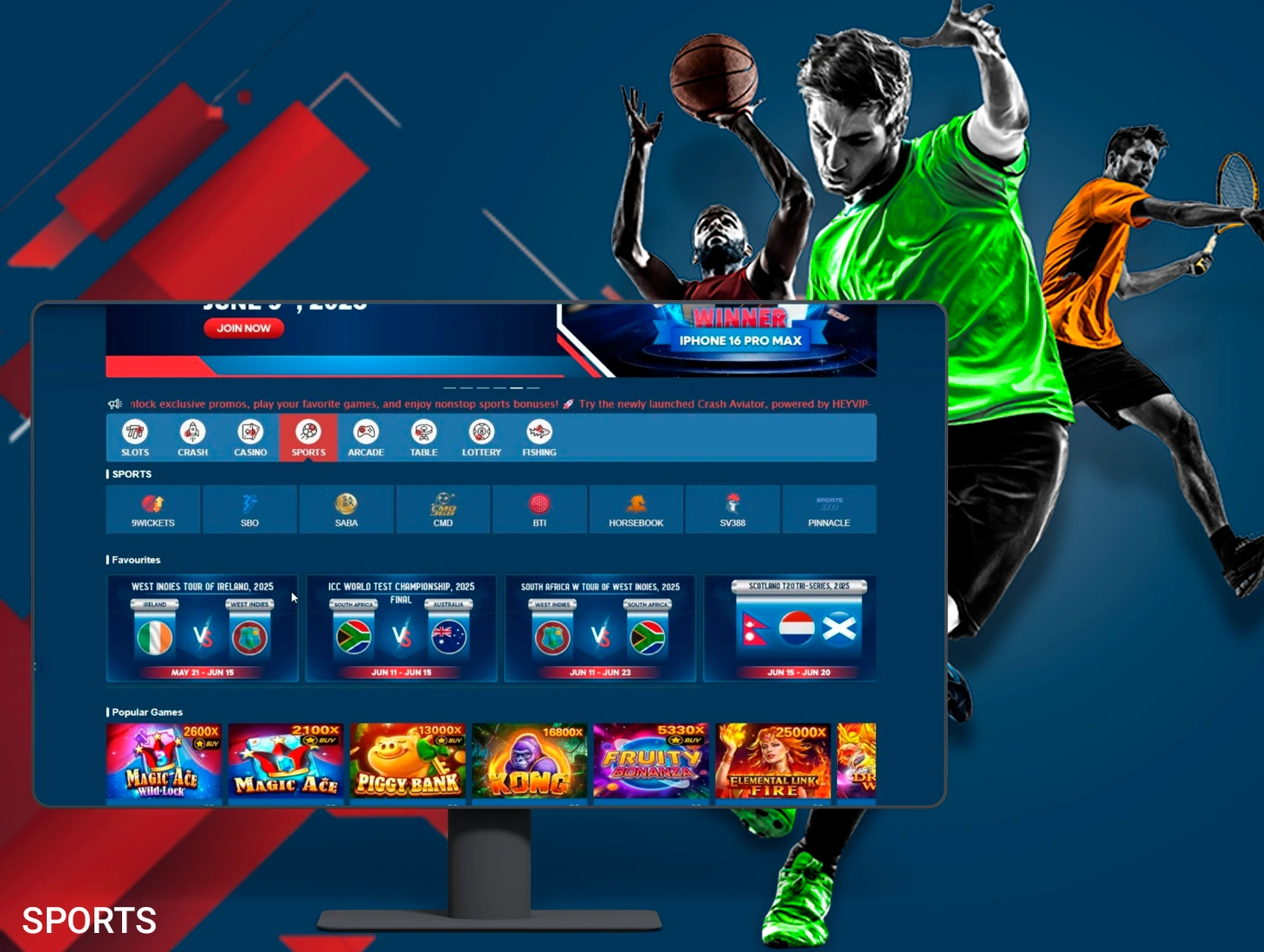 Top sports are available for betting at SuperBaji for every player who makes a deposit